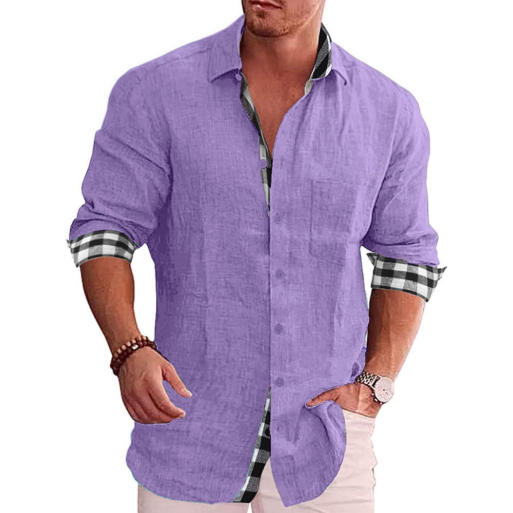 Leisure cotton and linen shirt