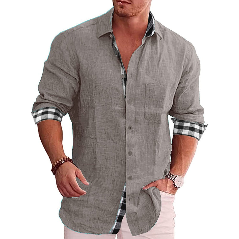 Leisure cotton and linen shirt
