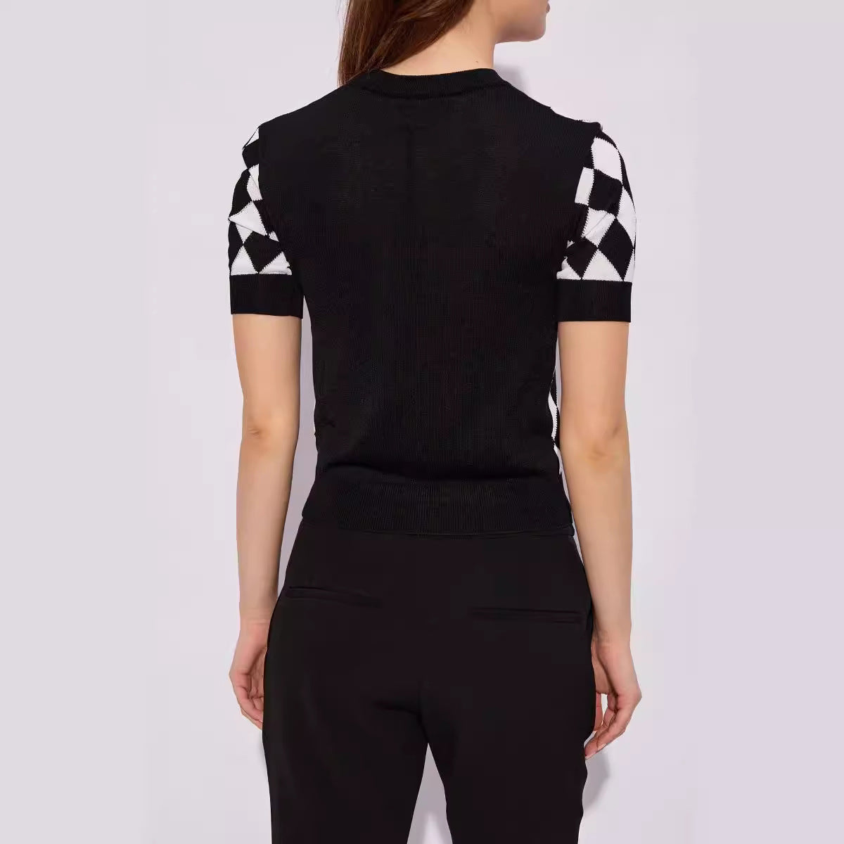 Diamond grid shirt top