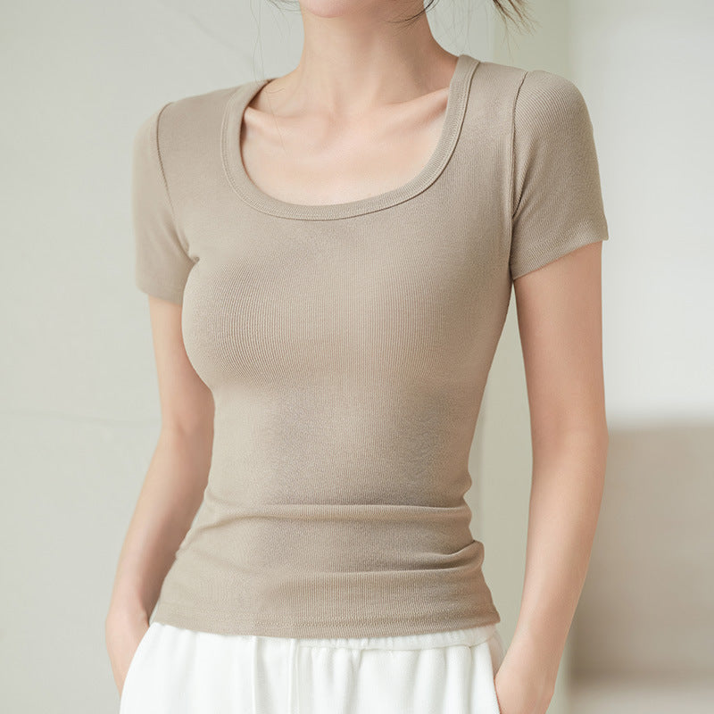 Square collar t-shirt