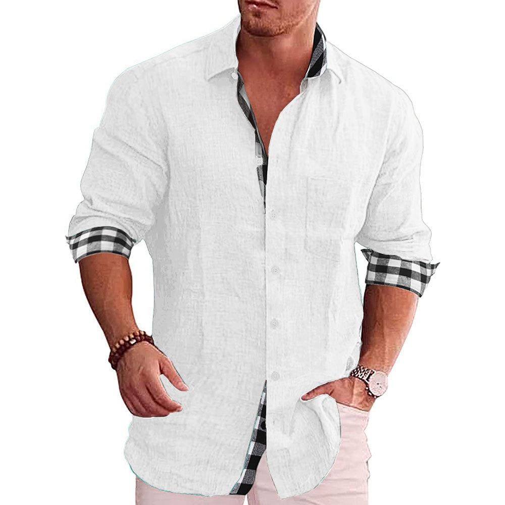 Leisure cotton and linen shirt