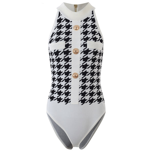 Luxury Vintage Plaid Jumpsuit