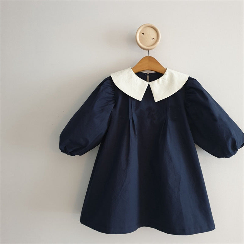 Casual collar bubble sleeve dress