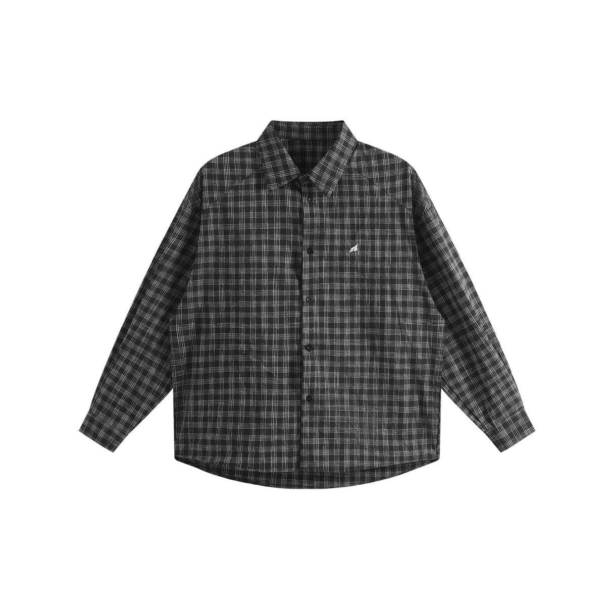 Turn-down Collar Plaid Shirt