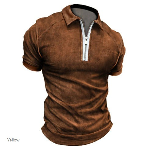 Polo Zipper T-Shirt Top