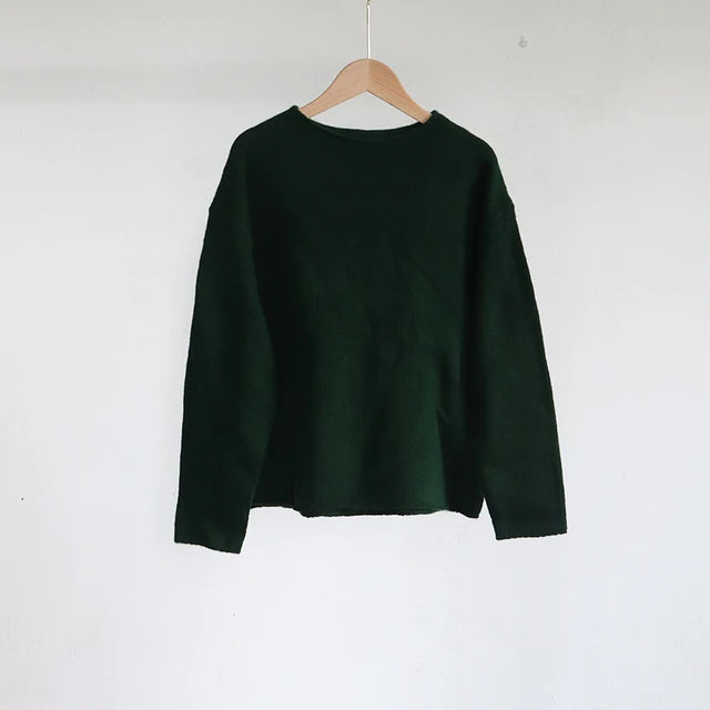 Wool cashmere long sleeved sweater