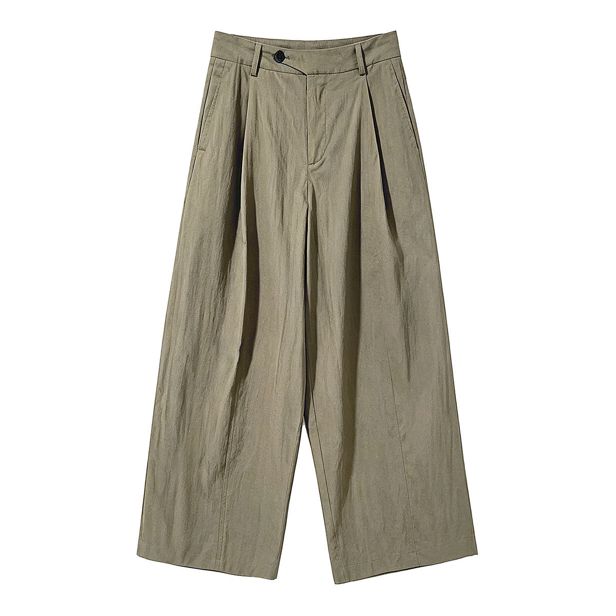 Diagonal Placket Straight Fit Trousers