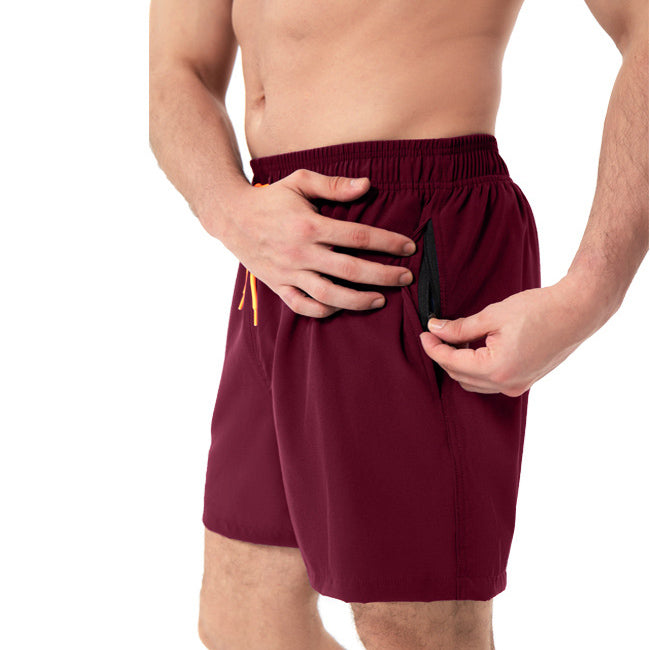 Zipper Pockets Swim Shorts