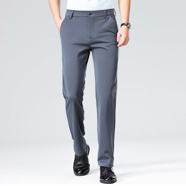 Modern Straight-Leg Suit Pants