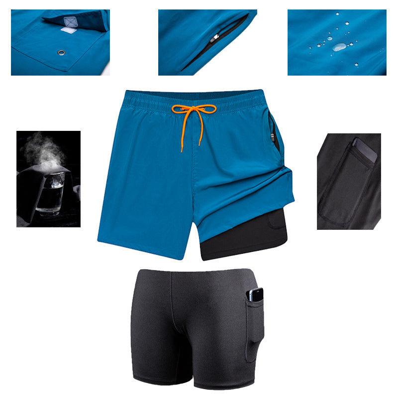 Zipper Pockets Swim Shorts