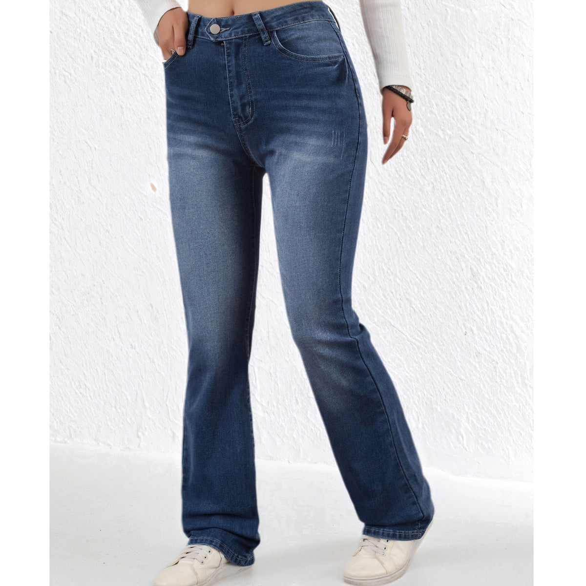 High-Waisted Stretchy Flared Jeans