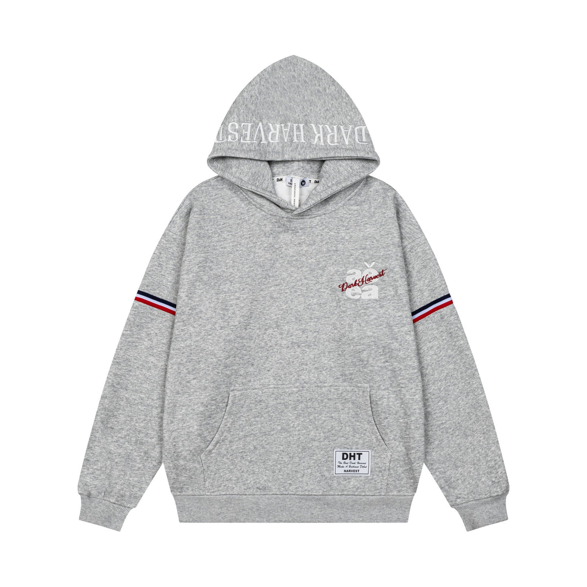 Double letter woven hooded sweatshirt