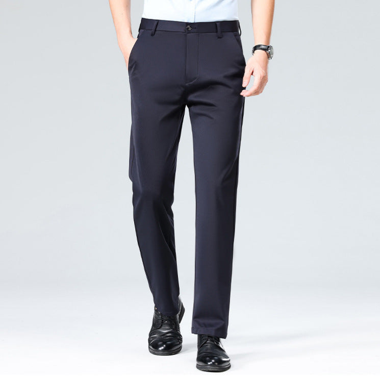 Modern Straight-Leg Suit Pants