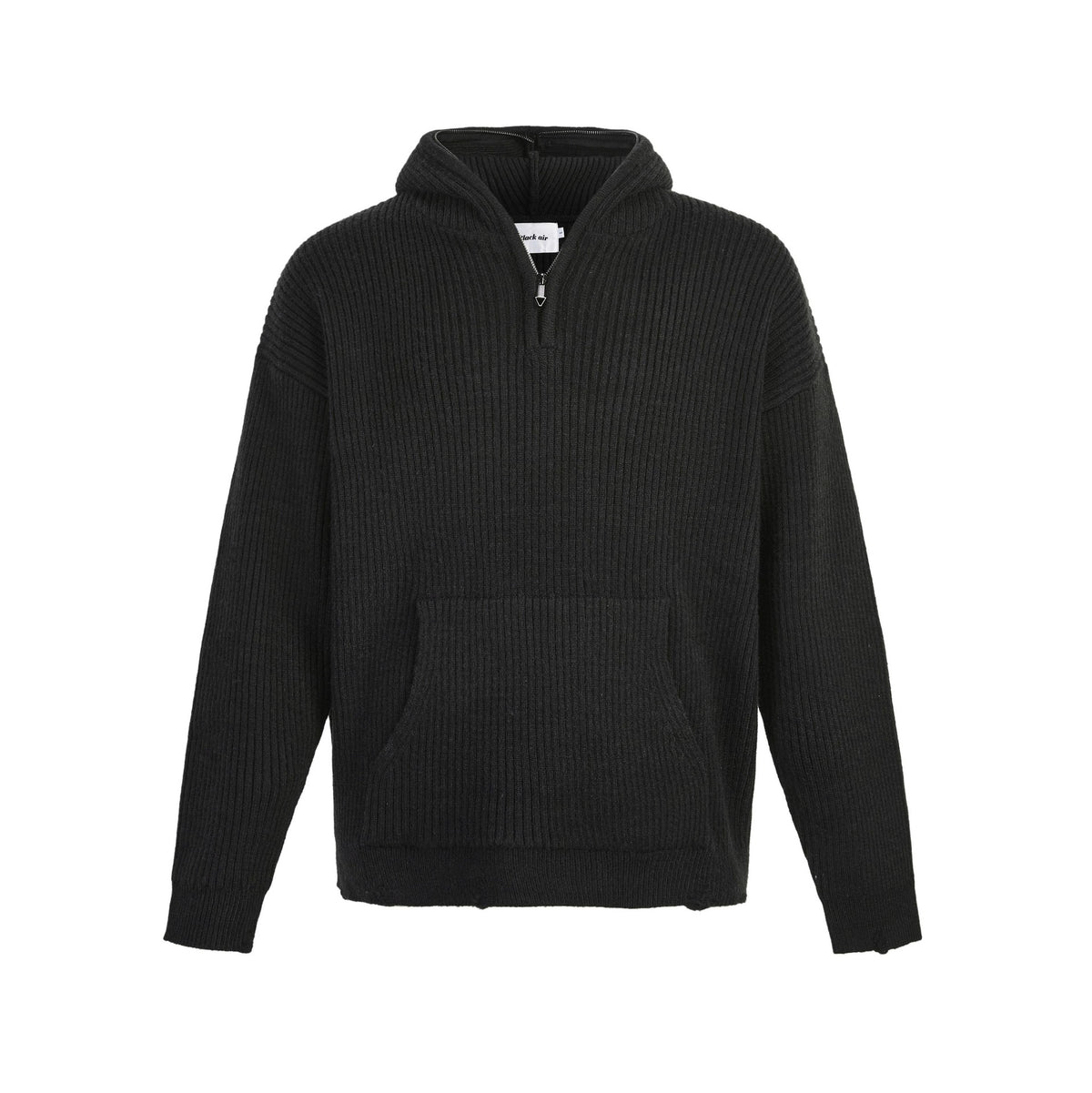 Warm Loose Half-Zip Hooded Knit Sweater