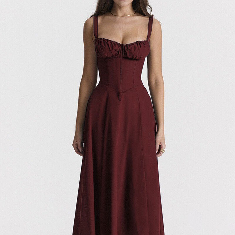 Sweetheart Neckline Midi Dress