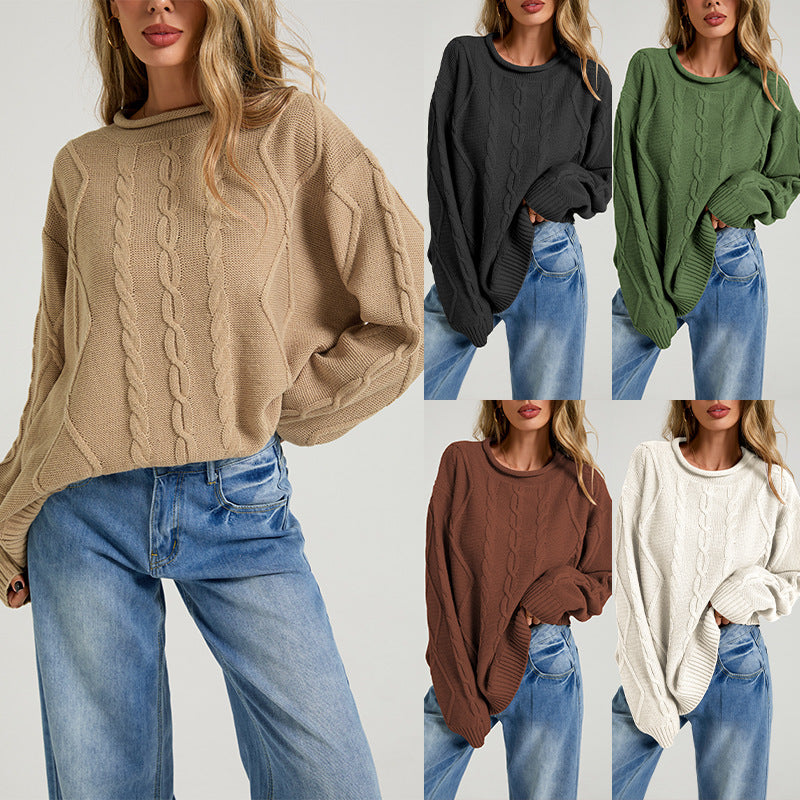 Loose round neck sweater