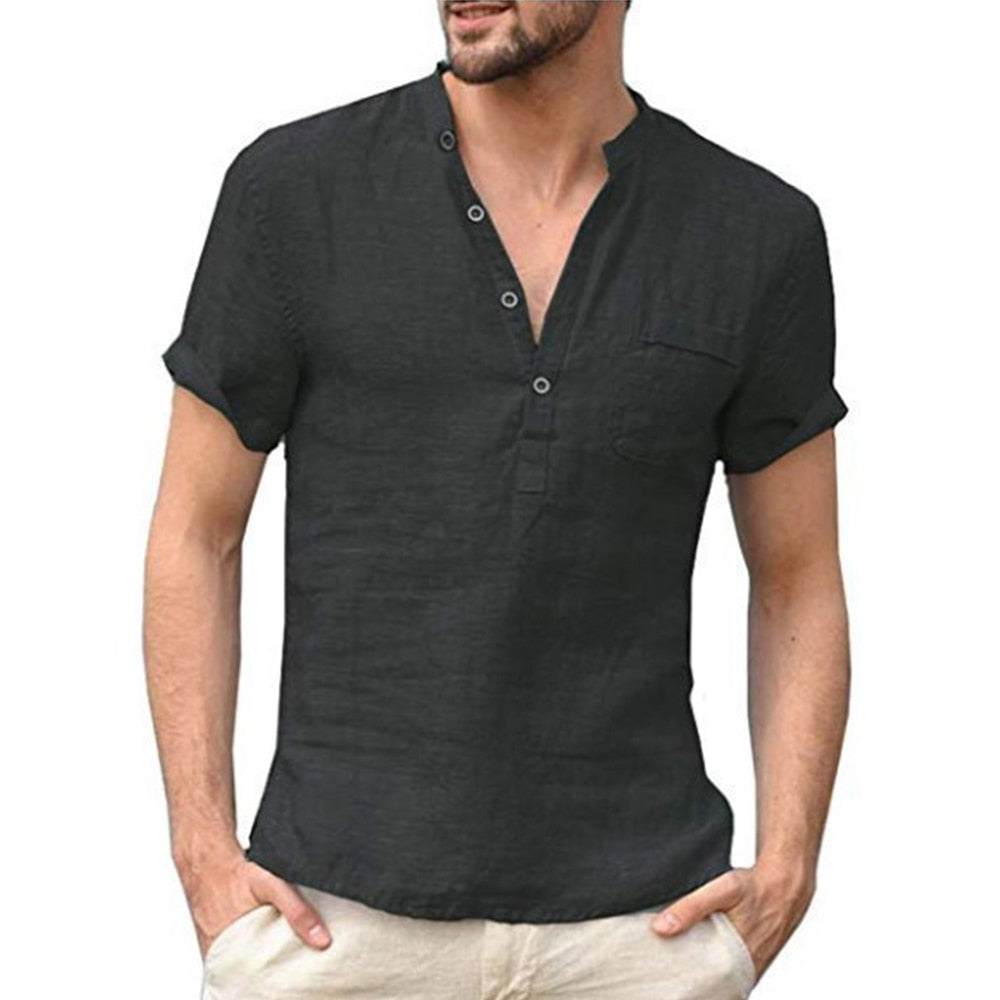 Cotton and Linen Casual T-shirt