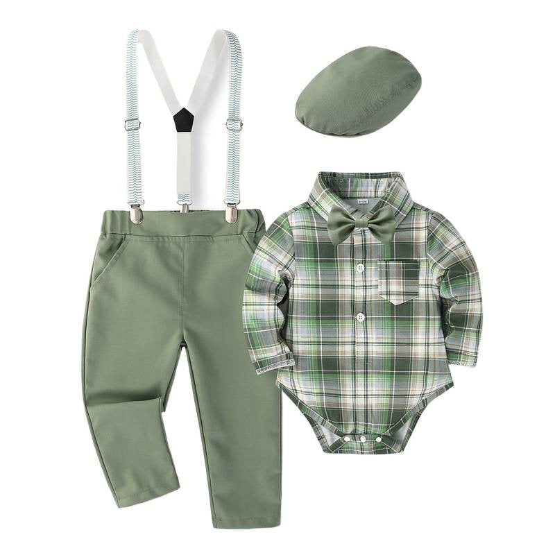 Japanese Vintage Checkered Overalls Set