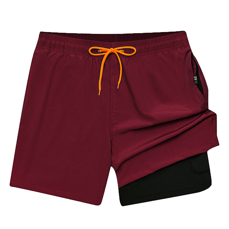Zipper Pockets Swim Shorts