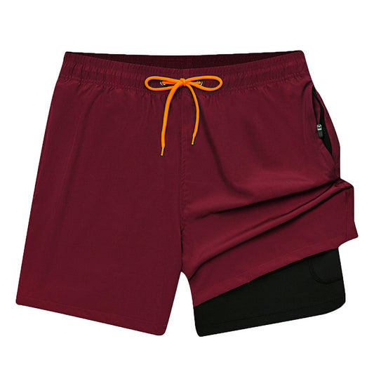 Zipper Pockets Swim Shorts