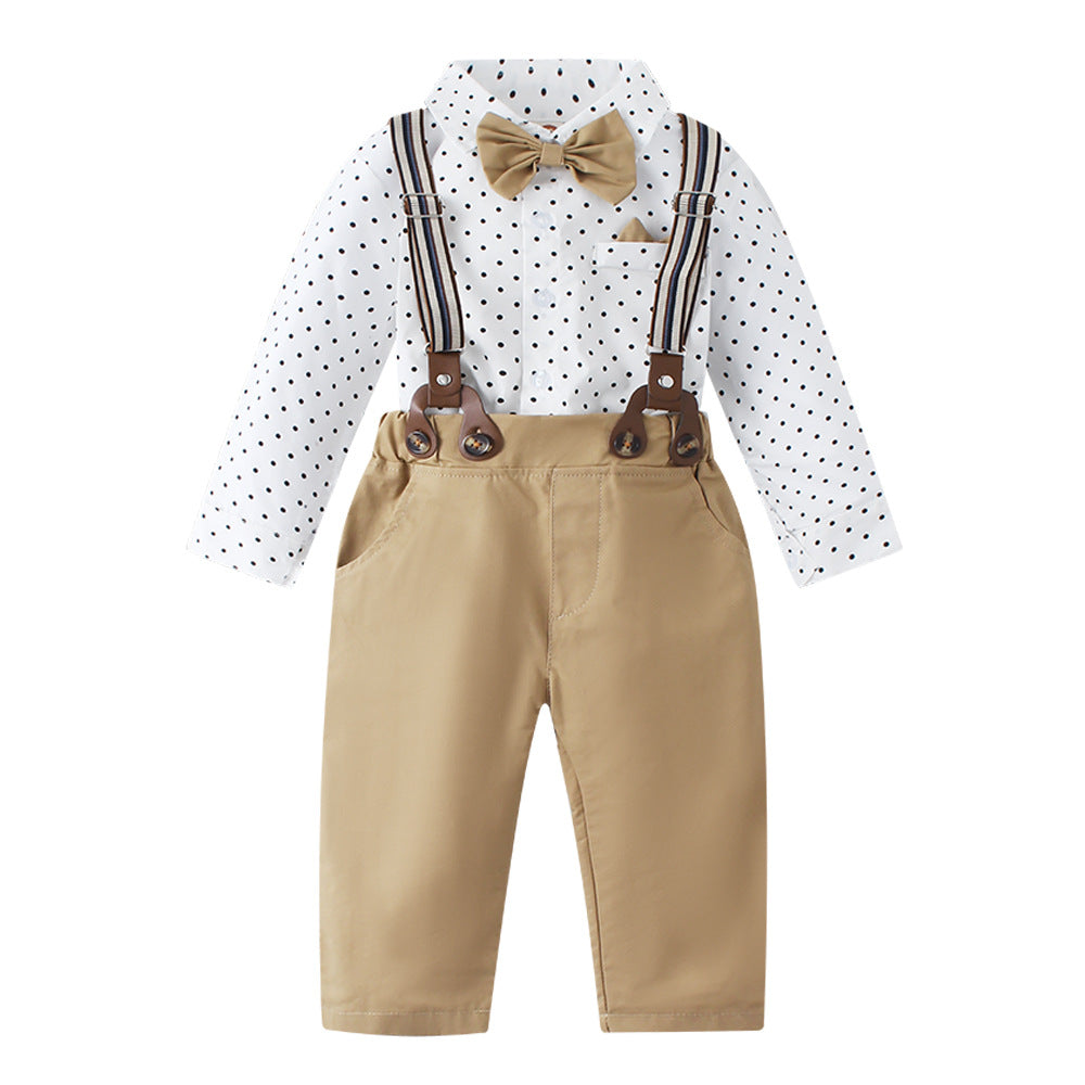 Long Sleeve Shirt Long Pants Gentleman Three-Piece Suit