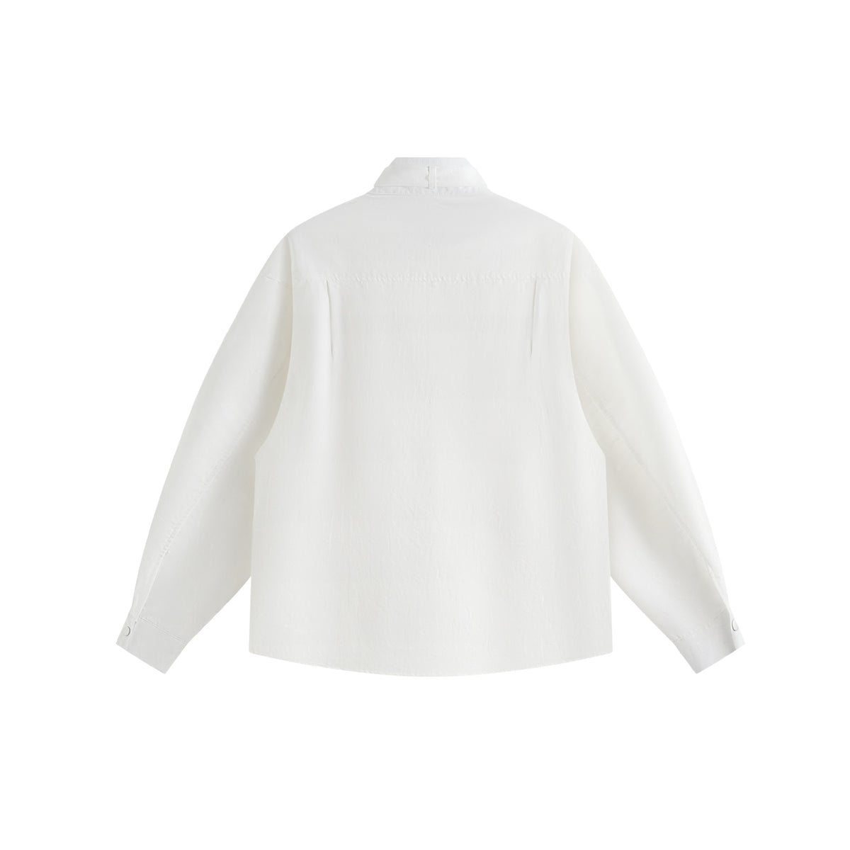 Stand Collar Tie-Button Design Loose Long Sleeve Shirt