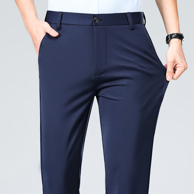Modern Straight-Leg Suit Pants