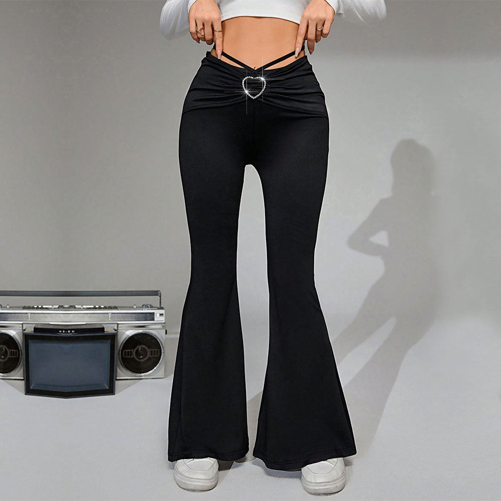 Casual slim wide-leg trousers