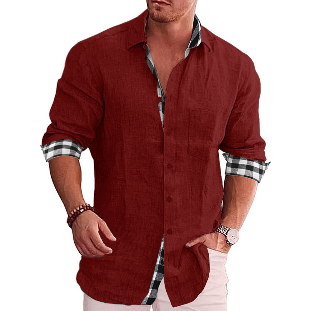 Leisure cotton and linen shirt