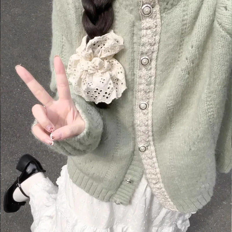 Green Knit Vintage Cardigan