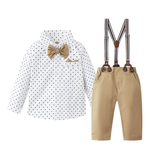 Long Sleeve Shirt Long Pants Gentleman Three-Piece Suit