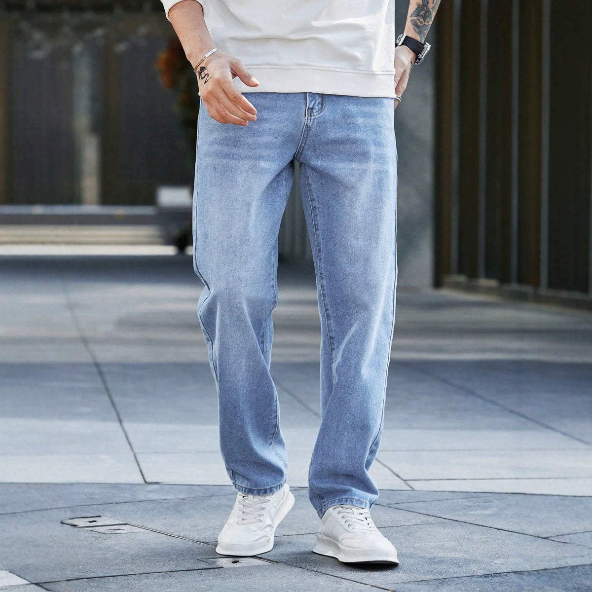 Relaxed Straight-Leg Jeans