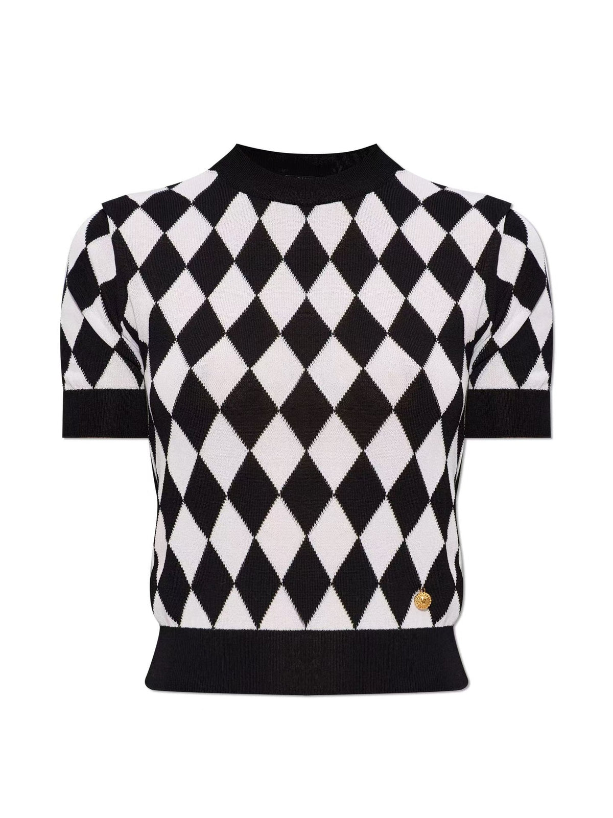 Diamond grid shirt top