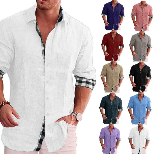 Leisure cotton and linen shirt