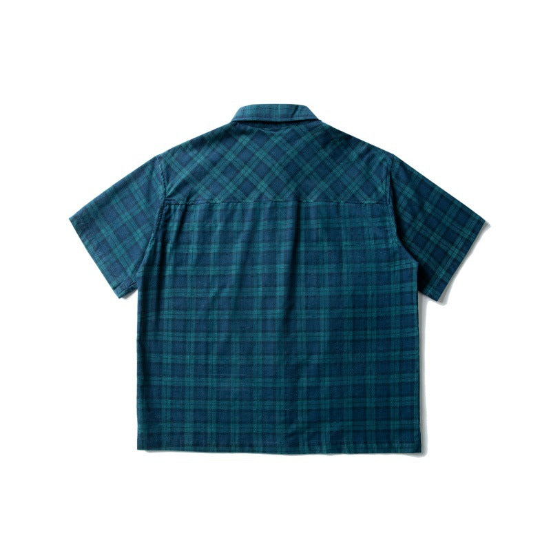Chenille plaid lapel shirt