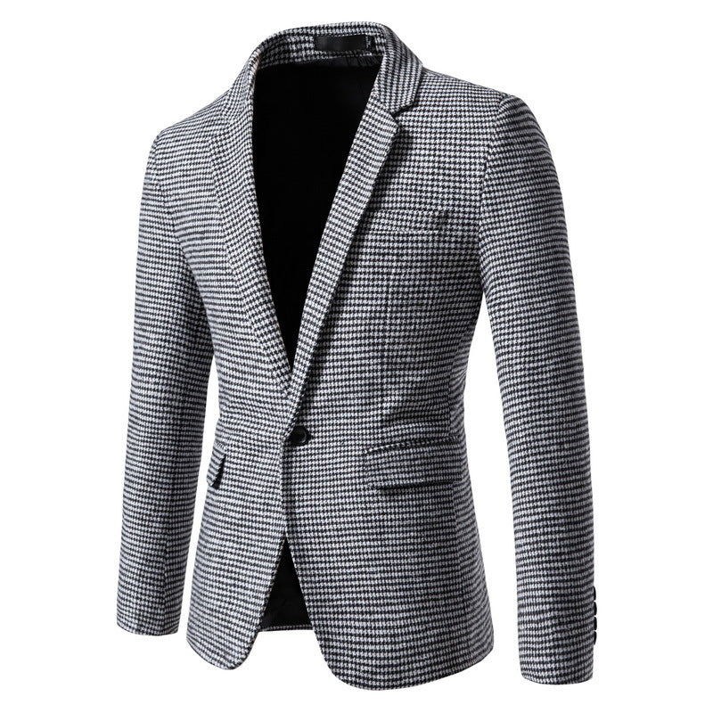 Slim Fit Checkered Suit Jacket