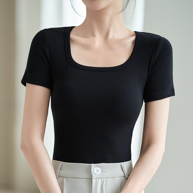 Square collar t-shirt