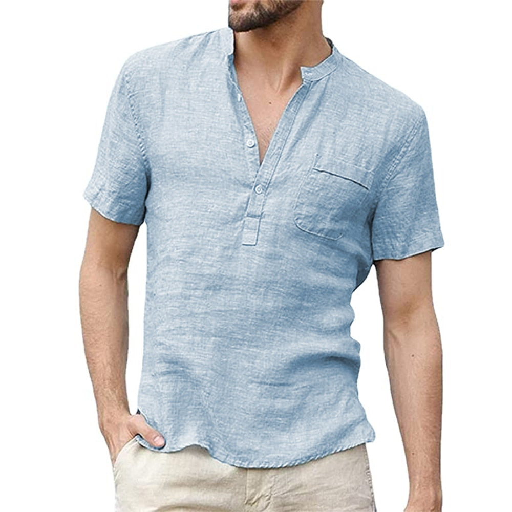 Cotton and Linen Casual T-shirt
