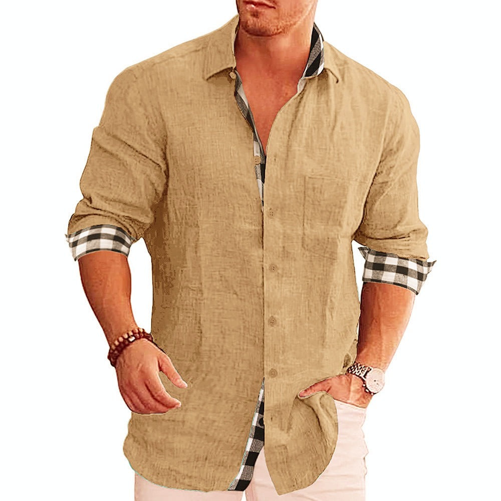 Leisure cotton and linen shirt