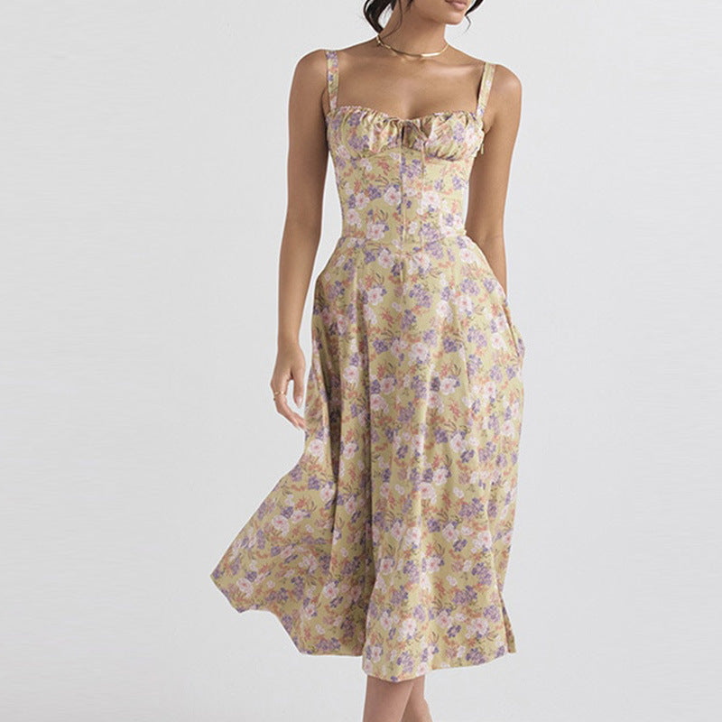 Sweetheart Neckline Midi Dress